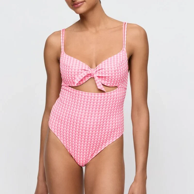 Marie Jo Swimwear - Mary Lynn Badeanzug mit vollen Cups, roséfarbenes Vichy-Karo