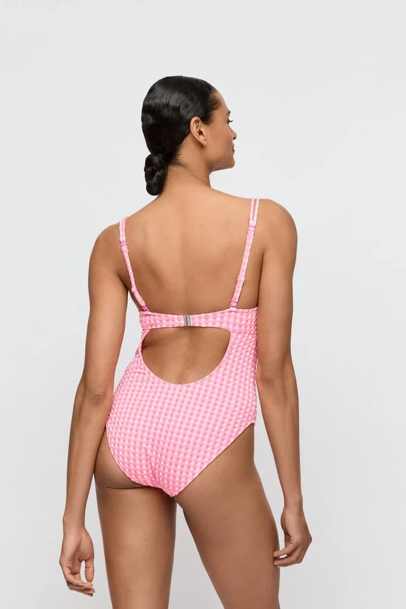 Marie Jo Swimwear - Mary Lynn Badeanzug mit vollen Cups, roséfarbenes Vichy-Karo