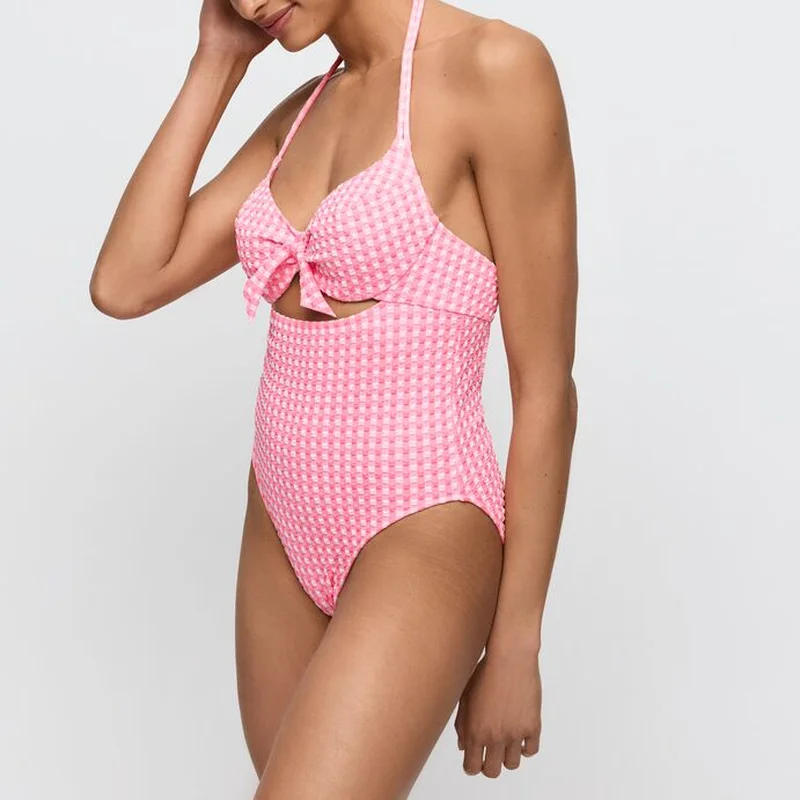 Marie Jo Swimwear - Mary Lynn Badeanzug mit vollen Cups, roséfarbenes Vichy-Karo