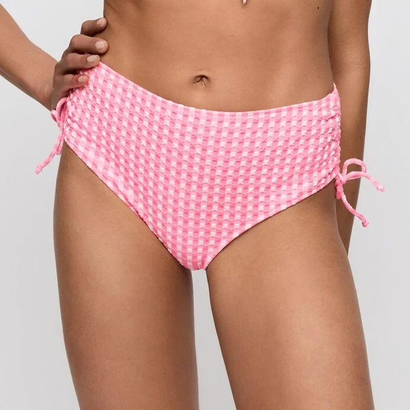 Marie Jo Swimwear - Mary Lynn Bikinihose, hochgeschnitten, mit Seilmuster, rosa Vichy-Karo