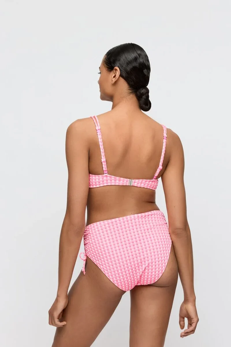 Marie Jo Swimwear - Mary Lynn Bikinihose, hochgeschnitten, mit Seilmuster, rosa Vichy-Karo