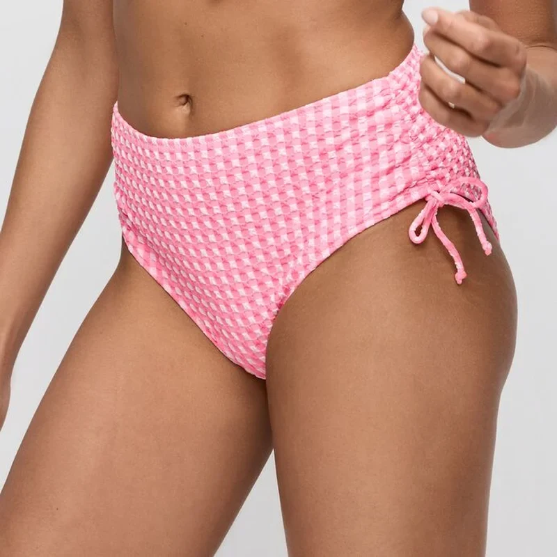 Marie Jo Swimwear - Mary Lynn Bikinihose, hochgeschnitten, mit Seilmuster, rosa Vichy-Karo
