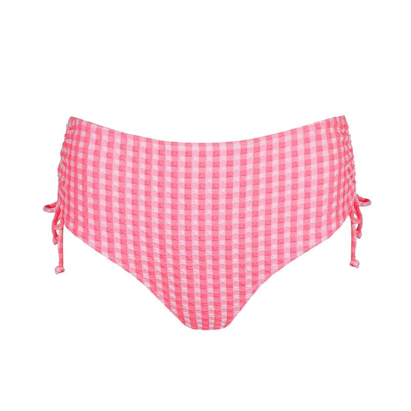 Marie Jo Swimwear - Mary Lynn Bikinihose, hochgeschnitten, mit Seilmuster, rosa Vichy-Karo