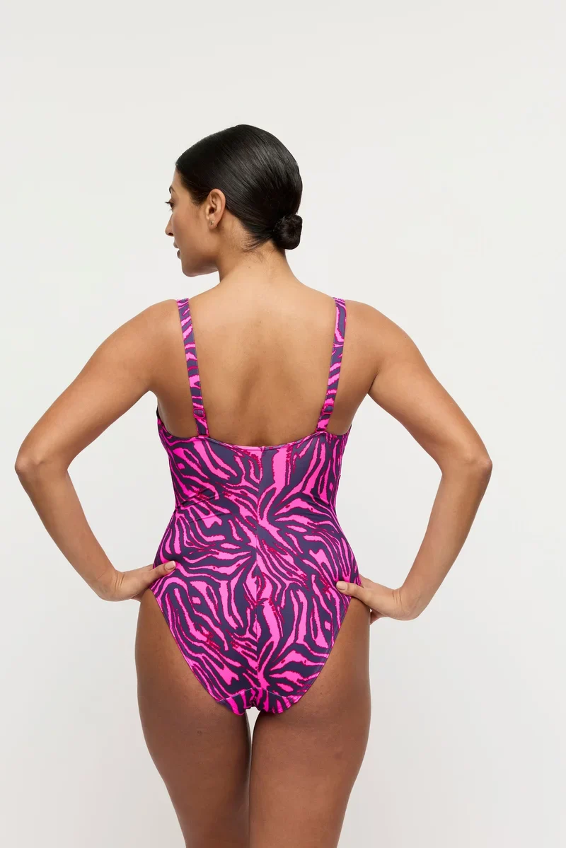 PrimaDonna Swimwear - Malabo Plunge Badeanzug kabellos Hot Pink Zebra