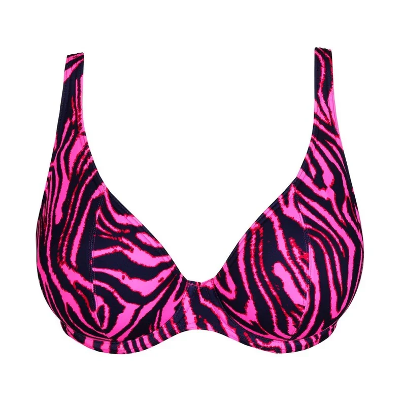 PrimaDonna Swimwear - Malabo Gepolstertes Bikini-Oberteil mit tiefem Ausschnitt, Pink Zebra