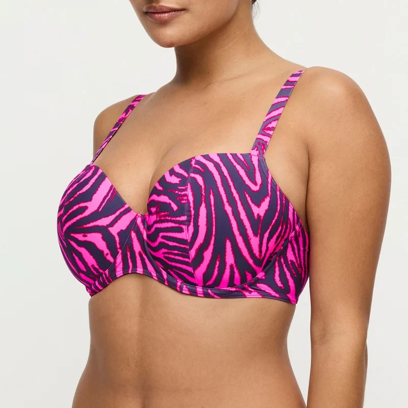 PrimaDonna Swimwear - Malabo Gepolstertes Balconette-Bikini-Oberteil, Hot Pink Zebra