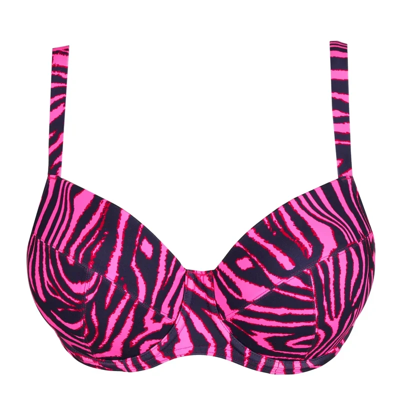 PrimaDonna Swimwear - Malabo Gepolstertes Balconette-Bikini-Oberteil, Hot Pink Zebra