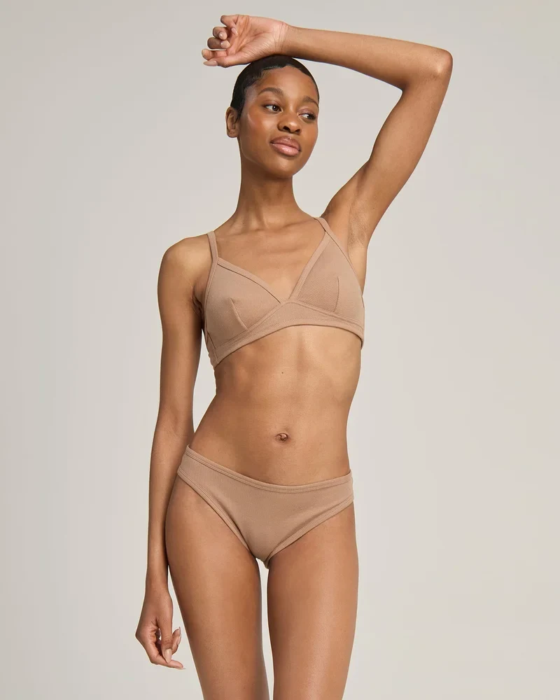 Nudea - Easy Does It Bralette aus Bio-Baumwolle, Mokka