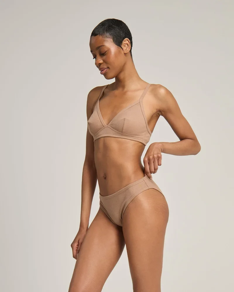 Nudea - Easy Does It Bralette aus Bio-Baumwolle, Mokka