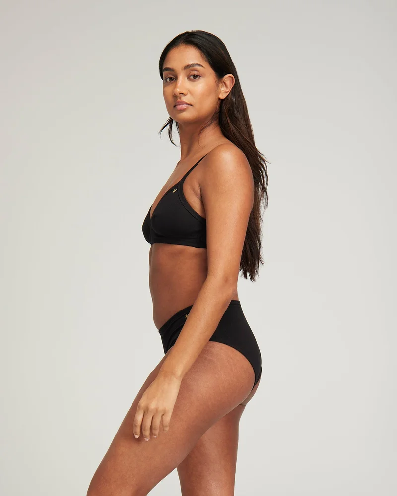 Nudea - Easy Does It Bralette aus Bio-Baumwolle, Schwarz