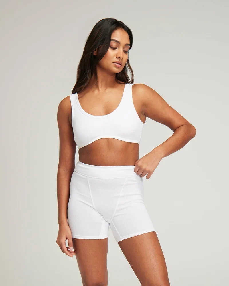 Nudea - Bio-Baumwoll-Bralette mit Dip-Front, Weiß