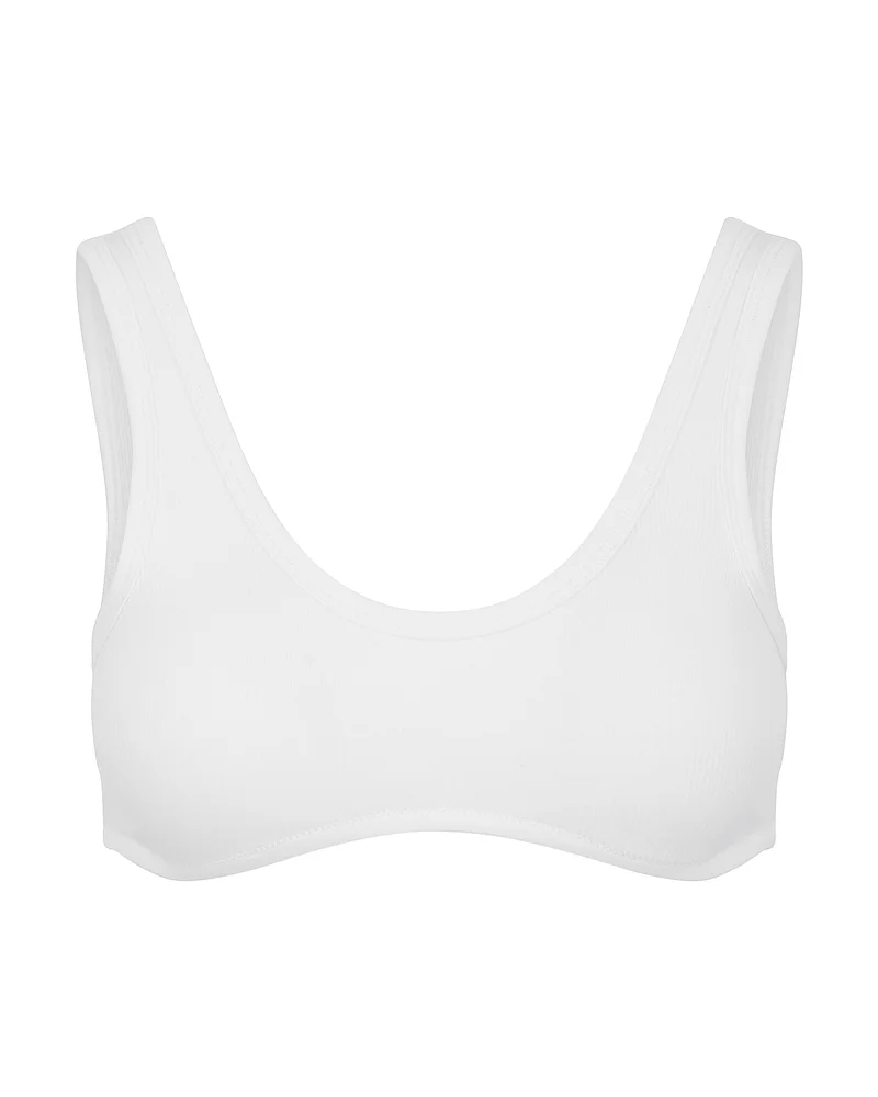 Nudea - Bio-Baumwoll-Bralette mit Dip-Front, Weiß