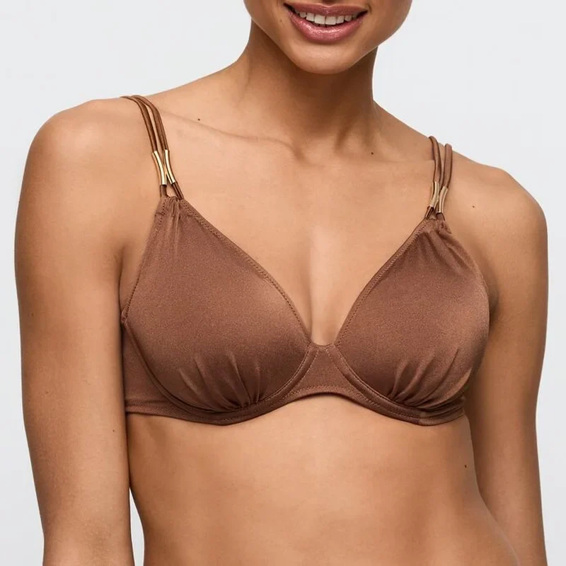 Marie Jo Swimwear – Hello Sunset Gepolstertes Bikini-Oberteil in Herzform, Sepia