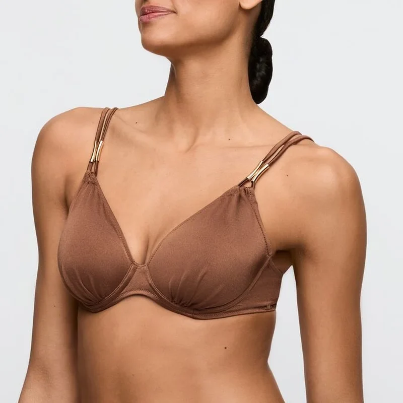 Marie Jo Swimwear – Hello Sunset Gepolstertes Bikini-Oberteil in Herzform, Sepia