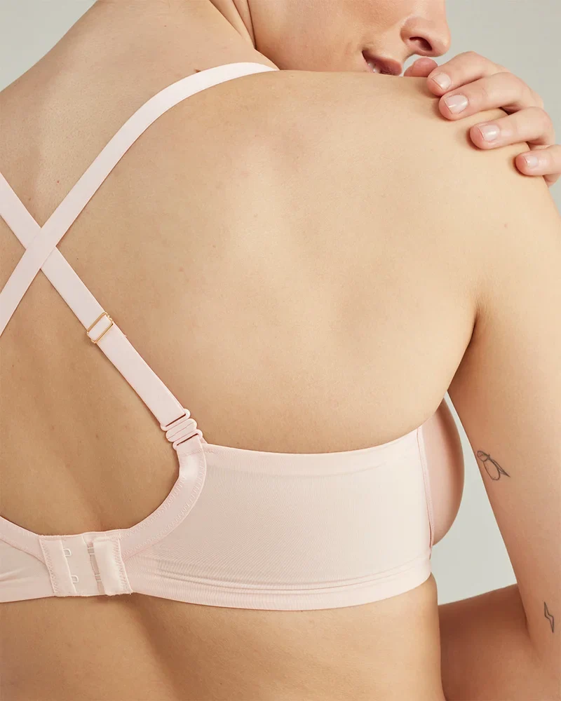 Nudea - Stretch Go To T-Shirt-BH in Blush Pink
