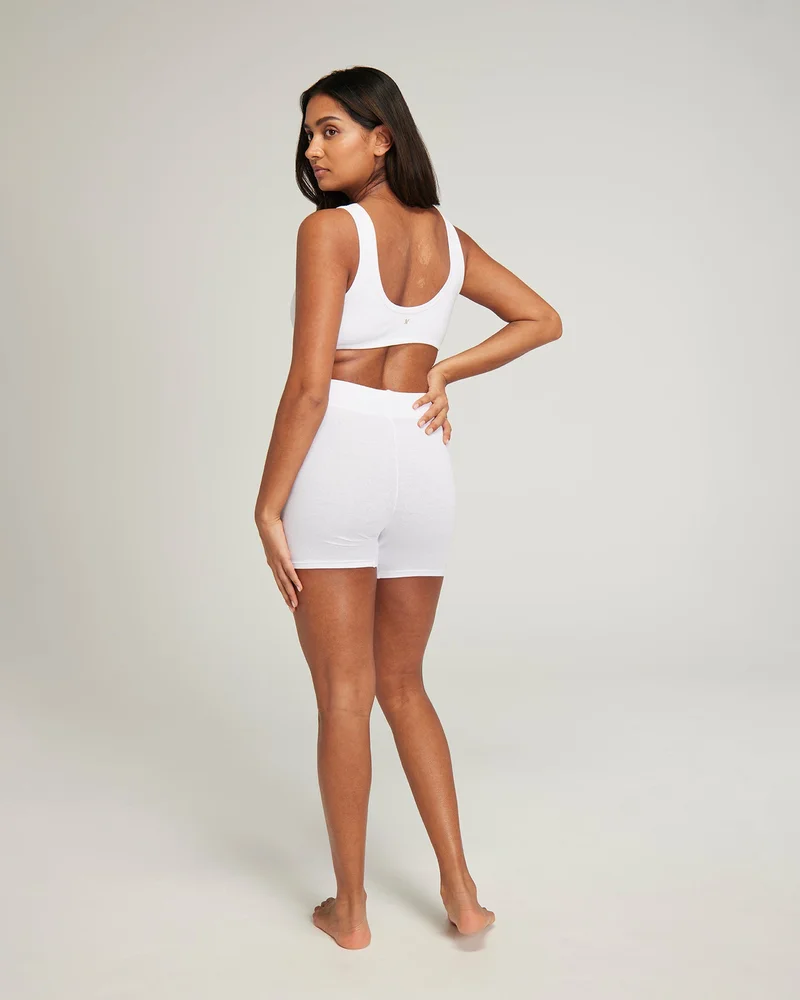 Nudea - Boyfriend-Boxershorts aus Bio-Baumwolle, Weiß