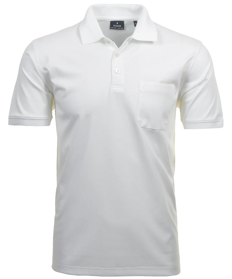 Softknit-Polo mit Brusttasche, kurzarm