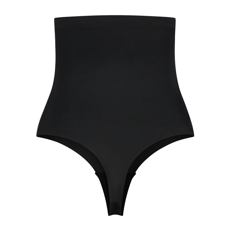ByeBra – Unsichtbare Shapewear mit leichter Stützwirkung, unsichtbarer High-Waist-Tanga, Schwarz