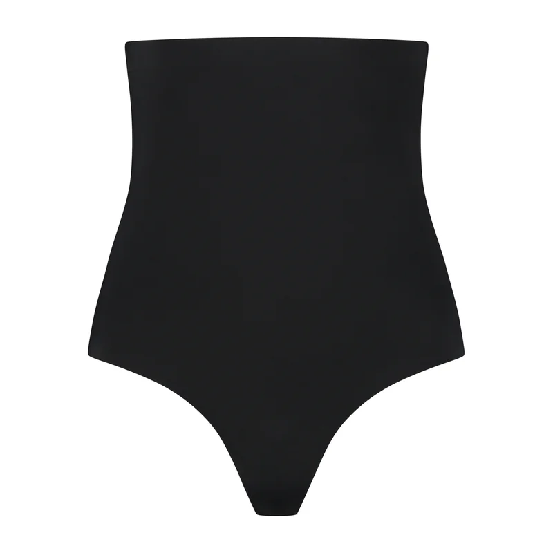 ByeBra – Unsichtbare Shapewear mit leichter Stützwirkung, unsichtbarer High-Waist-Tanga, Schwarz
