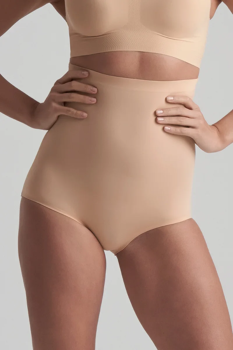 ByeBra – Unsichtbare Shapewear mit leichter Stützwirkung, unsichtbarer High-Waist-Slip, Beige