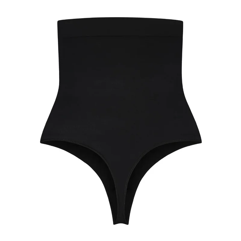 ByeBra – Nahtlose Shapewear (Starker Halt) Weicher High-Waist-Tanga Schwarz