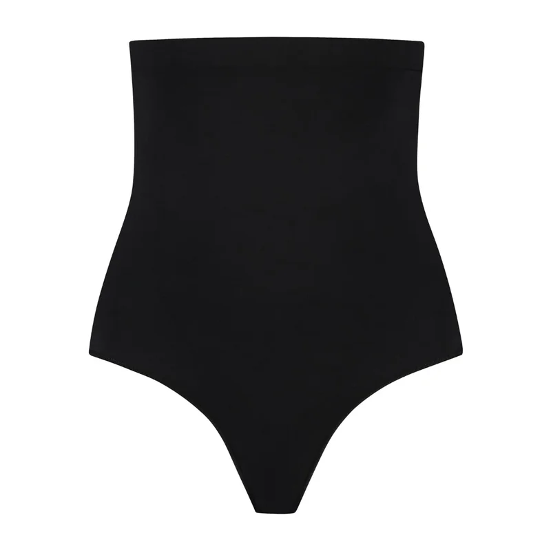 ByeBra – Nahtlose Shapewear (Starker Halt) Weicher High-Waist-Tanga Schwarz