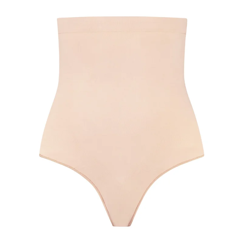 ByeBra – Nahtlose Shapewear (Starker Halt) Weicher High-Waist-Tanga Beige