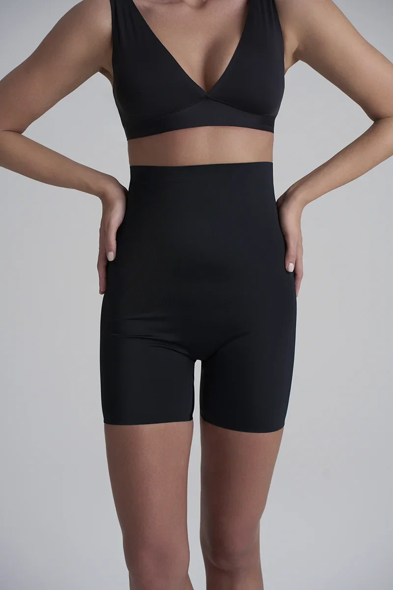 ByeBra – Unsichtbare Shapewear, leichte Stütze, unsichtbare High-Waist-Shorts, Schwarz