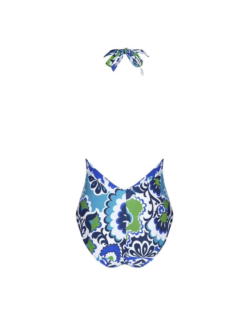 Antigel Bademode von Lise Charmel – L'Artisane Antigel Kabelloser Neckholder-Badeanzug in Keramikblau