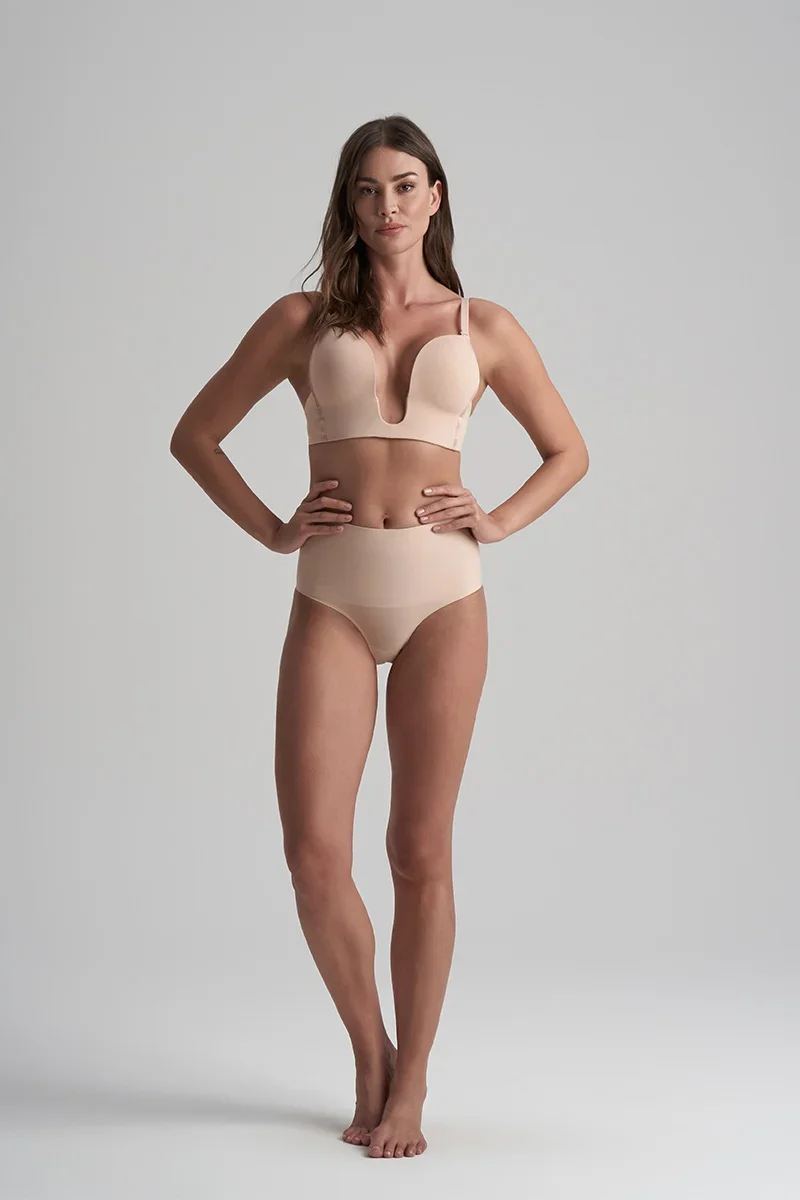 ByeBra – Taillenformende Shapewear (Extra starker Halt) Taillenformender Slip mit mittelhohem Bund, Beige