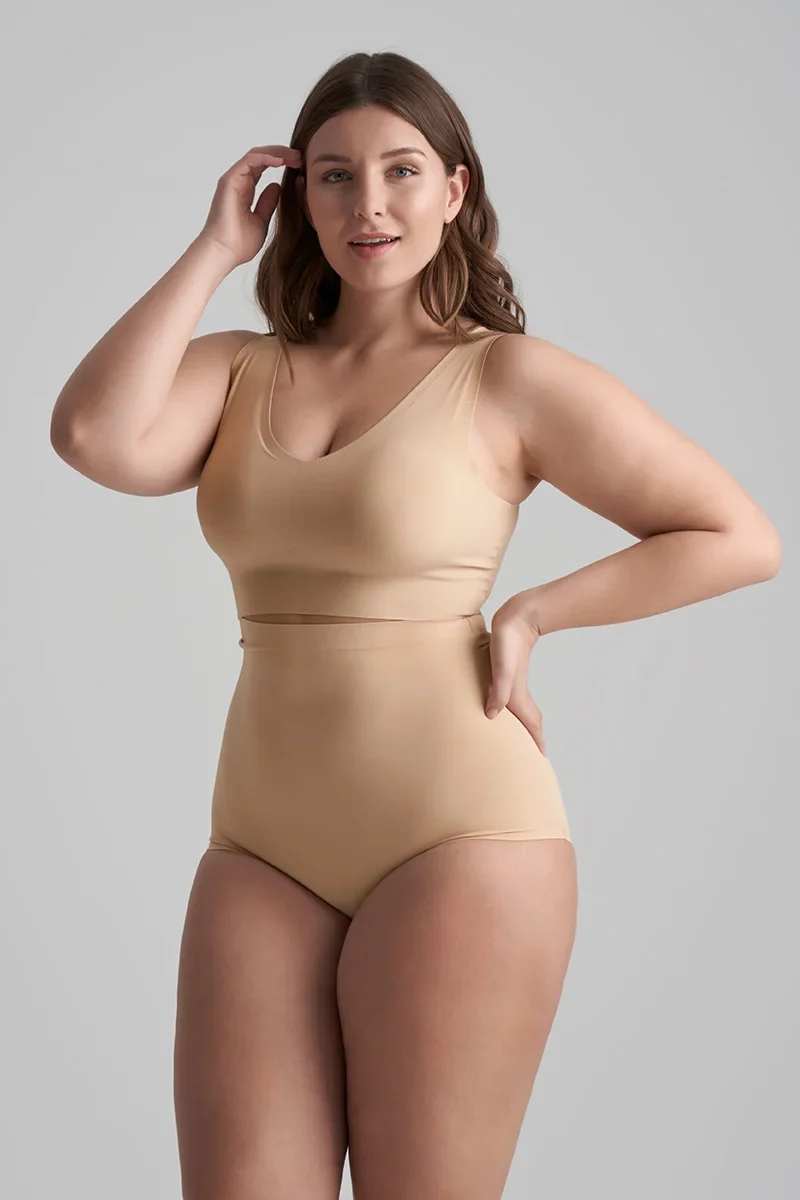ByeBra – Unsichtbarer Shapewear-BH mit leichter Stützwirkung, V-Ausschnitt, Beige