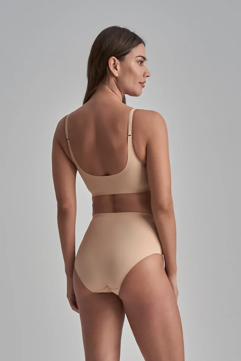 ByeBra – Unsichtbarer Shapewear-BH mit leichter Stützwirkung, Rundhalsausschnitt, Beige