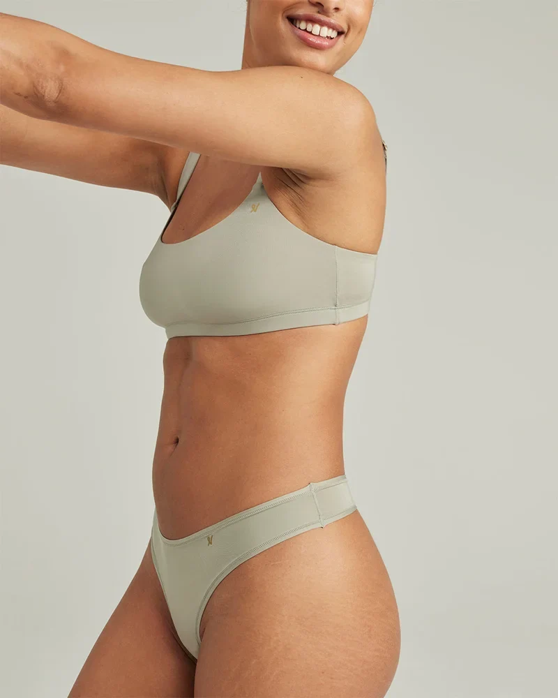 Nudea - Stretch-Bralette mit Rundhalsausschnitt, Salbeigrün