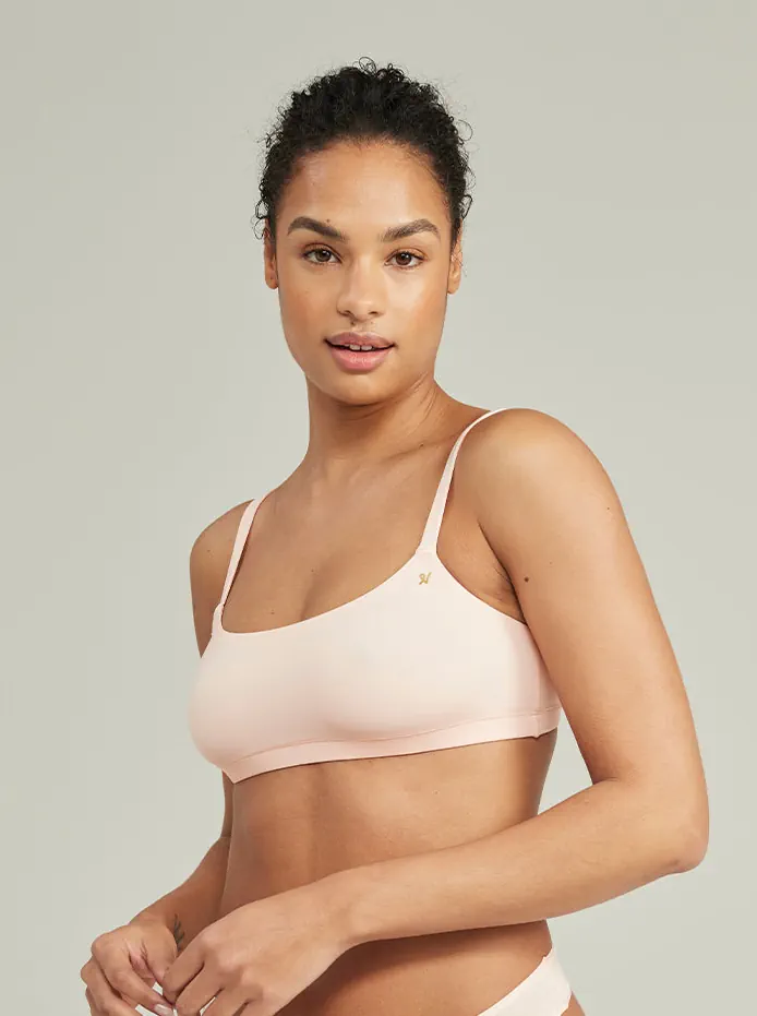 Nudea - Stretch-Bralette mit Rundhalsausschnitt, Blush Pink
