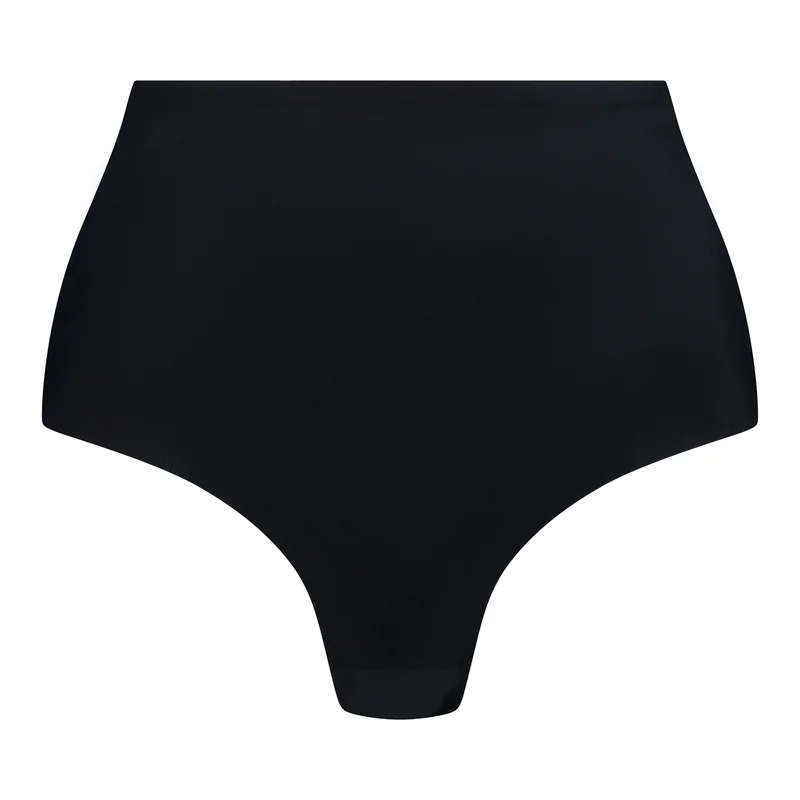 ByeBra – Shapewear mit tiefem Rückenausschnitt (leichte Stütze), schwarzer String-Tanga mit niedrigem Rückenausschnitt und mittelhohem Bund