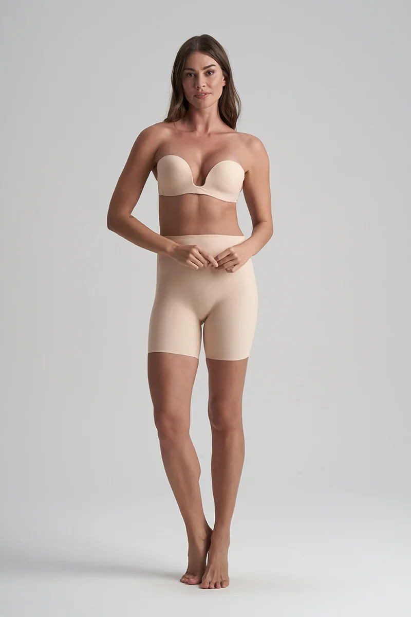 ByeBra – Shapewear mit tiefem Rückenausschnitt (leichte Stütze), kurzes Oberteil, beige