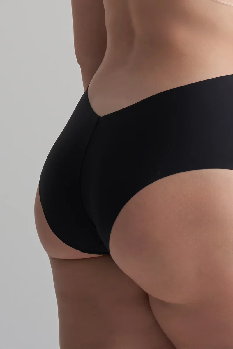 ByeBra – Shapewear mit tiefem Rückenausschnitt (leichte Stütze), schwarzer Slip mit tiefem Rückenausschnitt und mittelhohem Bund