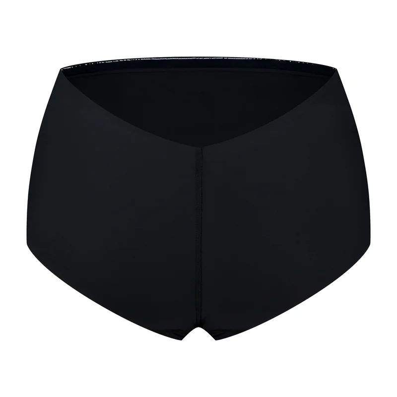 ByeBra – Shapewear mit tiefem Rückenausschnitt (leichte Stütze), schwarzer Slip mit tiefem Rückenausschnitt und mittelhohem Bund