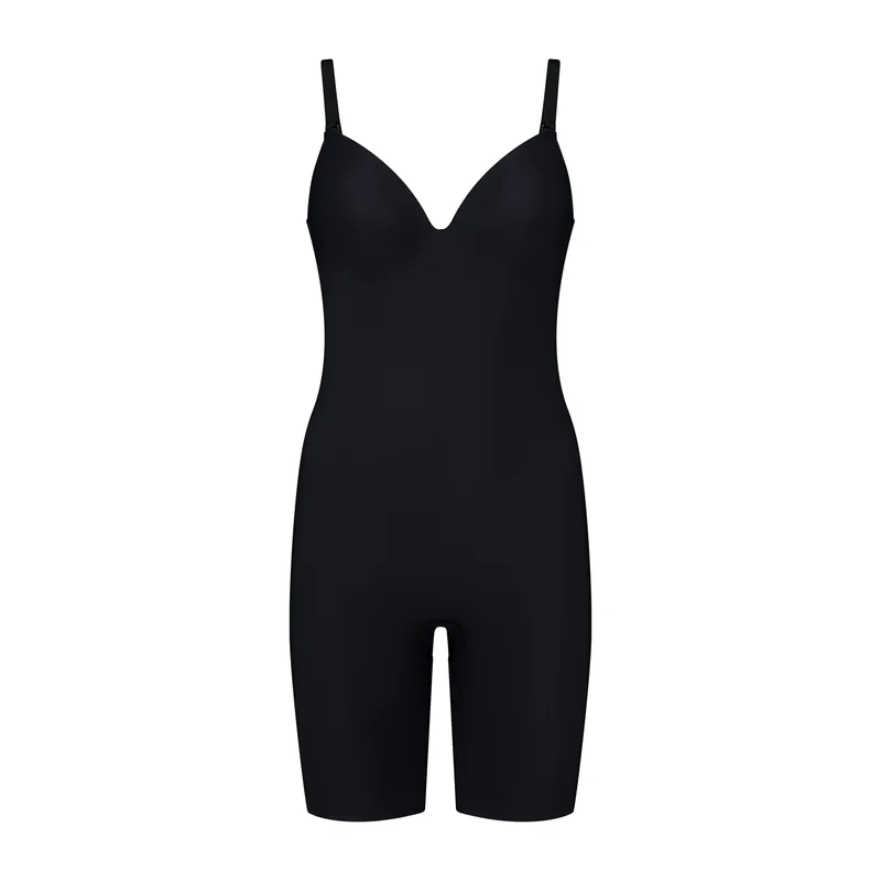 ByeBra – Shapewear mit tiefem Rückenausschnitt (leichte Stütze), kurzer Body mit tiefem Rückenausschnitt, schwarz