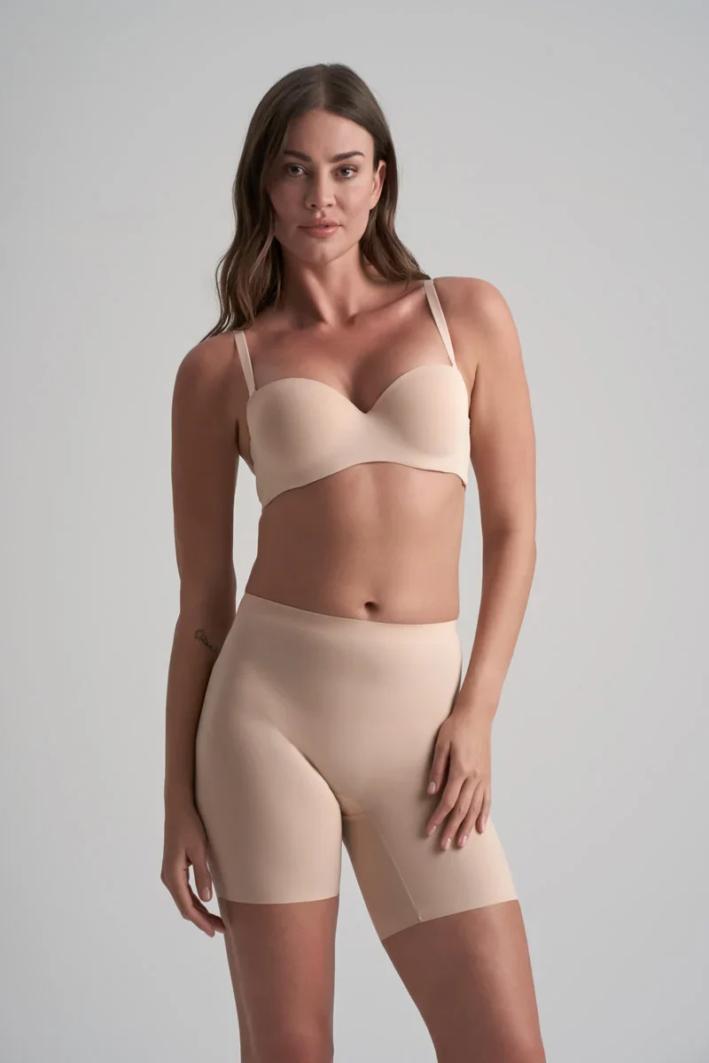 ByeBra – Smooth Essentials (Mittlere Stützkraft) Kurzarm, mittelhoch geschnitten, Beige
