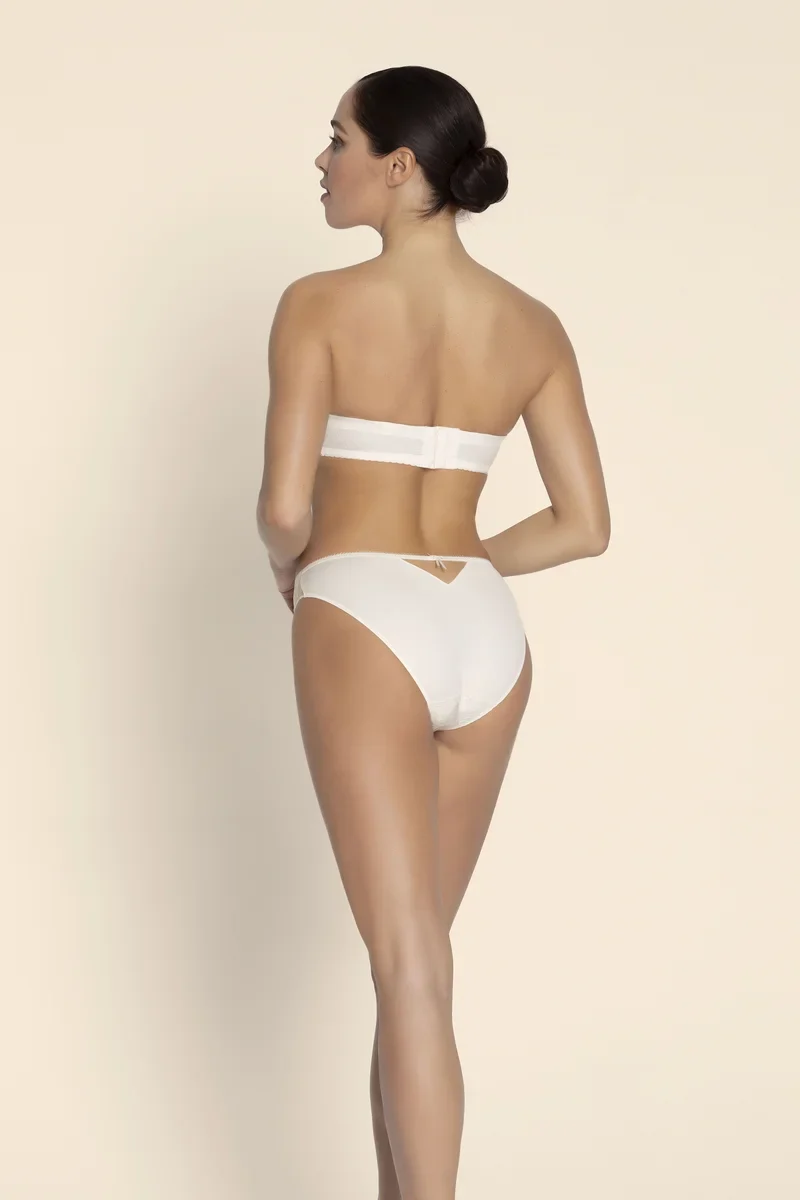 Lise Charmel – Erhabener trägerloser Organza-BH Ecru Perlmutt