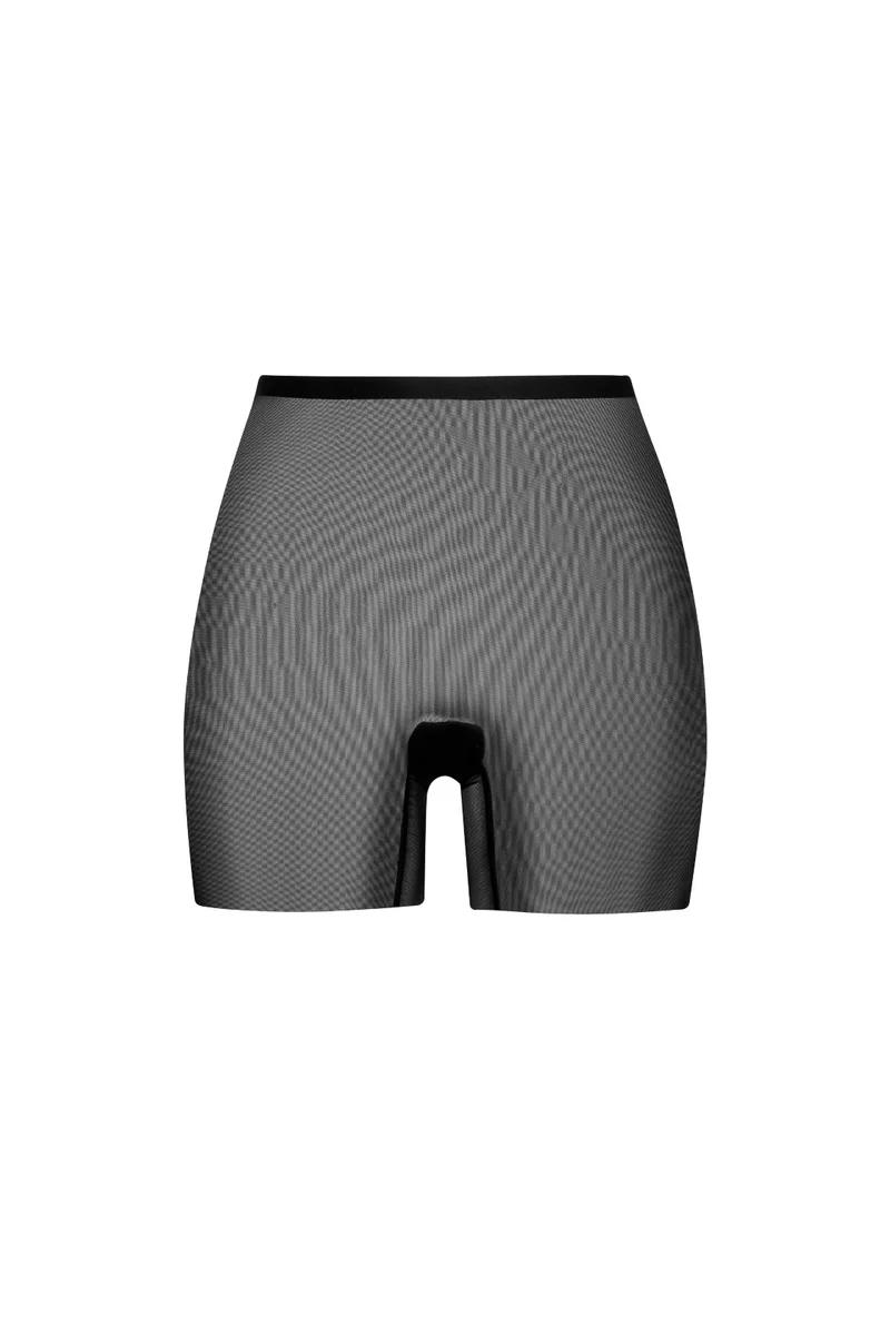 ByeBra – Formgebender Tüll-Shorty mit mittlerer Stützkraft, Schwarz