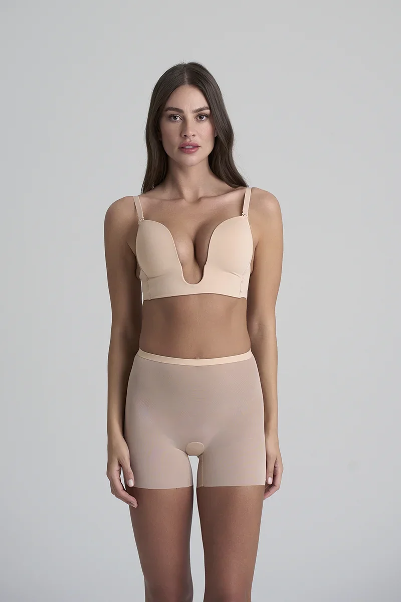 ByeBra – Formgebende Tüll-Shapewear mit mittlerem Halt, kurzes Modell aus formendem Tüll, Beige