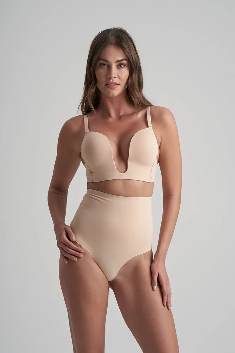 ByeBra – Taillenformende Shapewear (Extra starker Halt) Taillenformender High-Waist-Tanga Beige