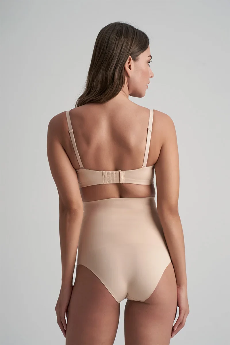 ByeBra – Taillenformende Unterwäsche (Extra starker Halt), Taillenformender High-Waist-Slip, Beige