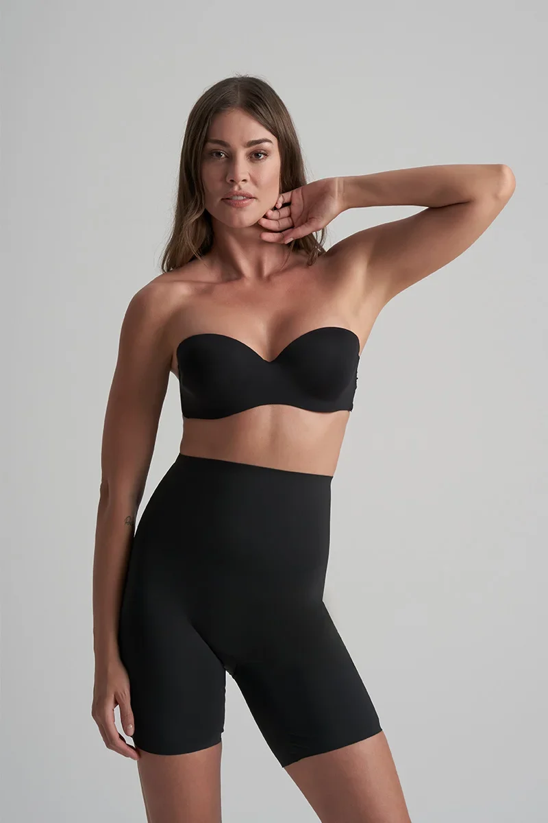 ByeBra – Taillenformende Shapewear (Extra starker Halt), Taillenformende High-Waist-Shorts, Schwarz