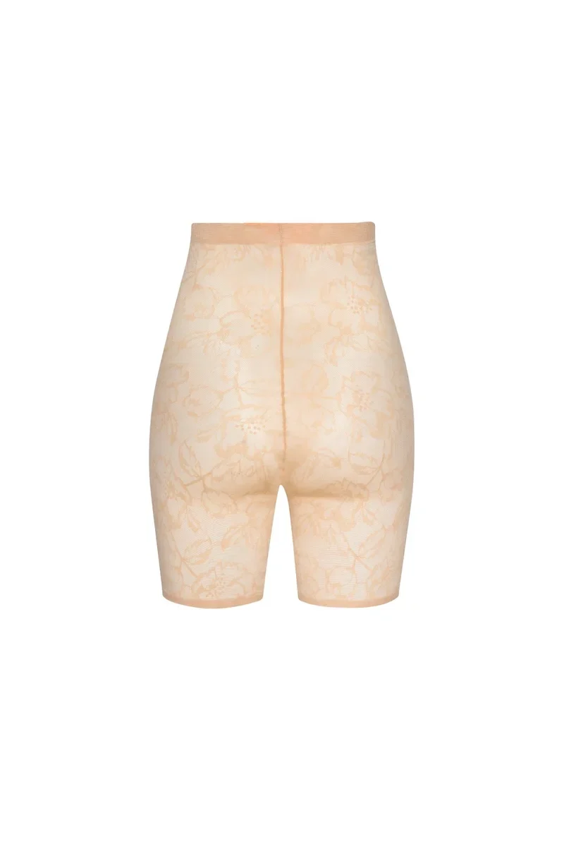 ByeBra – Shapewear aus Spitze, hochtaillierte, formende Shorts aus Spitze, Beige