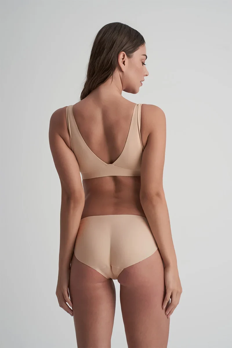 ByeBra – Po-Lifting- und Unterwäsche-Slips mit Polsterung, niedrige Taille, Beige