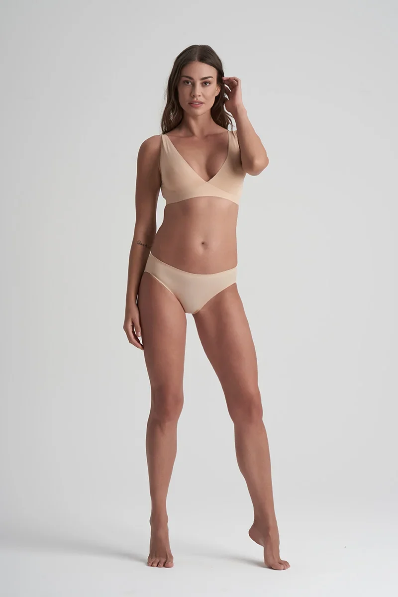 ByeBra – Po-Lifting- und Unterwäsche-Slips mit Polsterung, niedrige Taille, Beige
