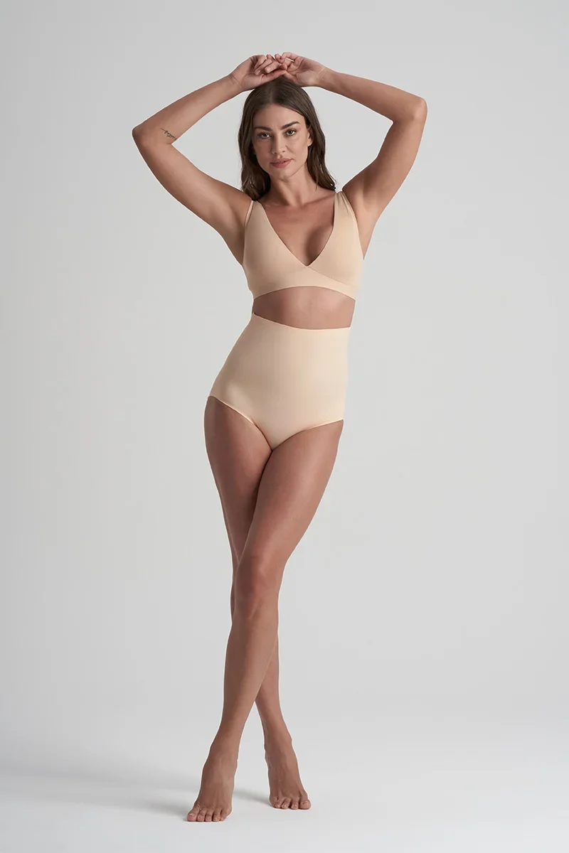 ByeBra – Po-Lifting- und Unterwäsche-Slips mit Polsterung, hoher Bund, Beige